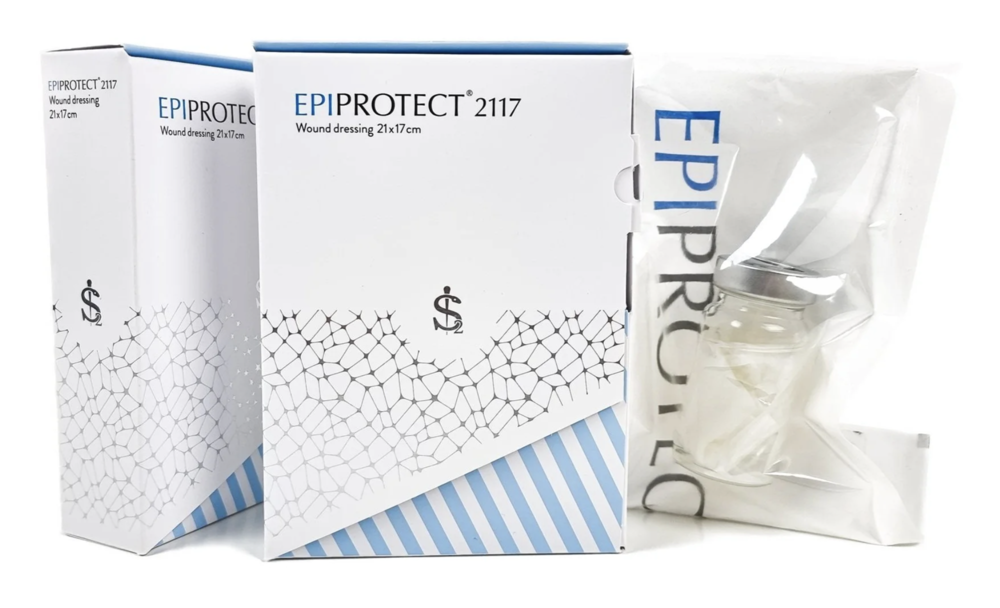 EPIPROTECT wound dressing cartons with glass vial